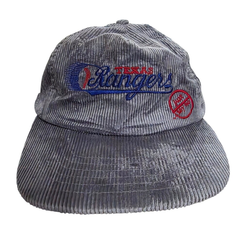Vintage Texas Rangers Corduroy Hat Just Say No True Value Snapback Cap 80s Vtg